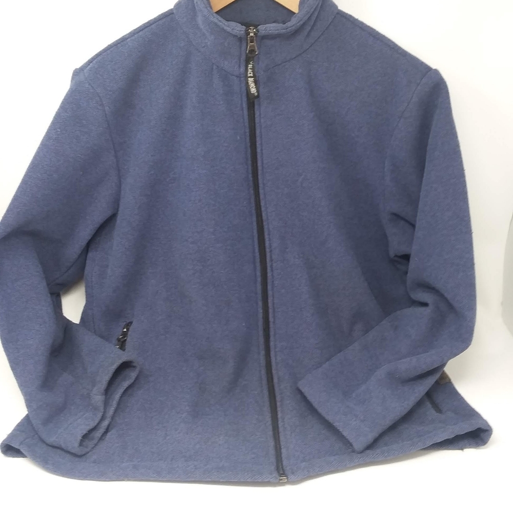Womens Black Diamond Blue Zip Up Jacket Size Small